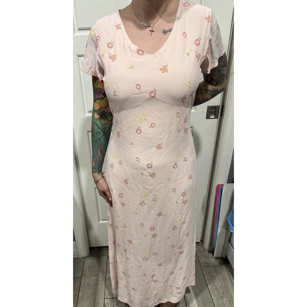 Vintage Laura Ashley Pink Floral‎ Dress Size 8 Cottagecore/Prairie